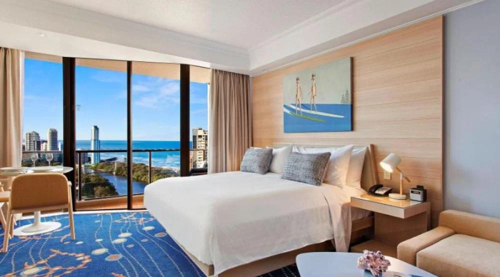 Deluxe Guest Room, King, Sofa Bed, Lagoon View, Balcony at Marriott Vacation Club At Surfers Paradise