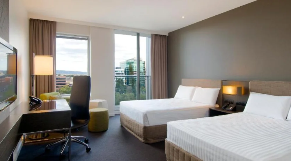 Premium Deluxe Room with Two Double Beds and Balcony at Pullman Adelaide