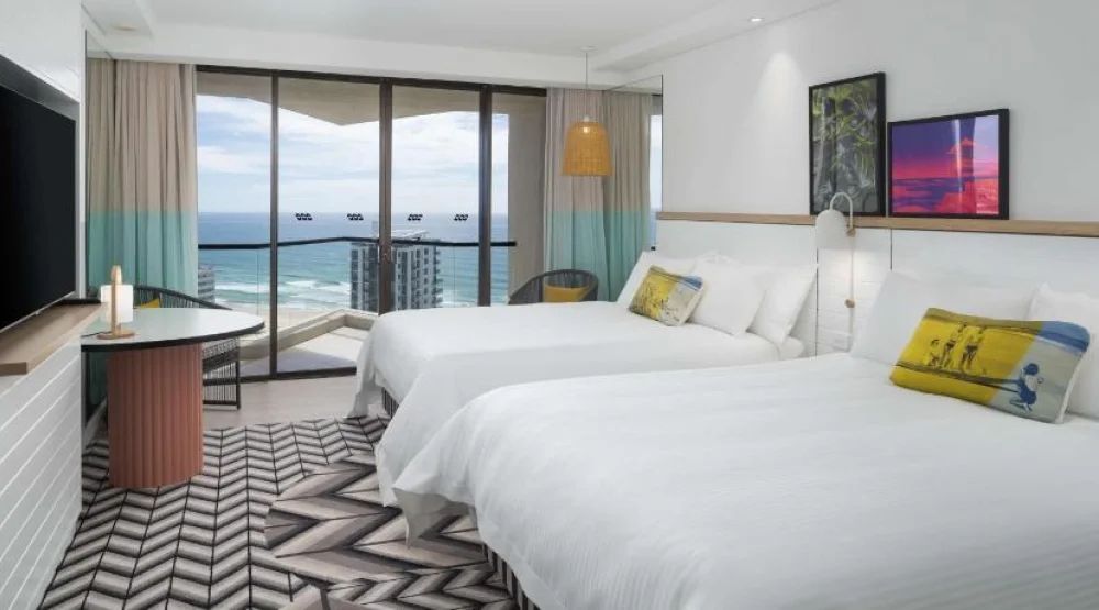 Deluxe Ocean View Twin Room at QT Gold Coast