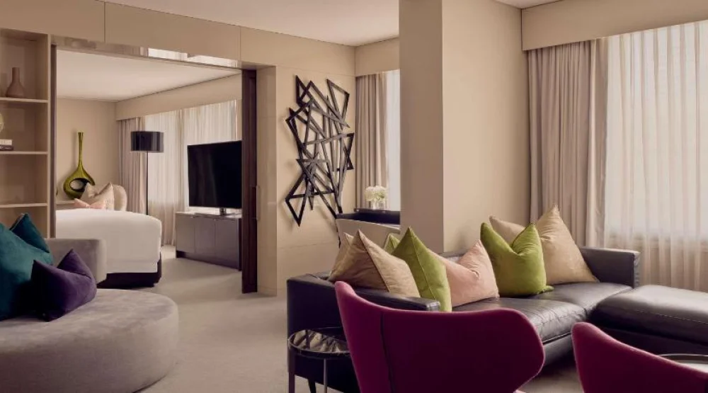 Opera Suite Club Access, King Bed, Separate Lounge, City View High Floor, Indulgent Bath, 94m2 at Sofitel Brisbane Central