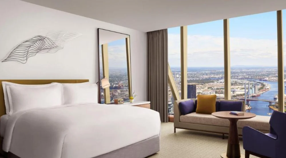 Victoria Harbour View, Guest Room, One King, City View at The Ritz-Carlton Melbourne