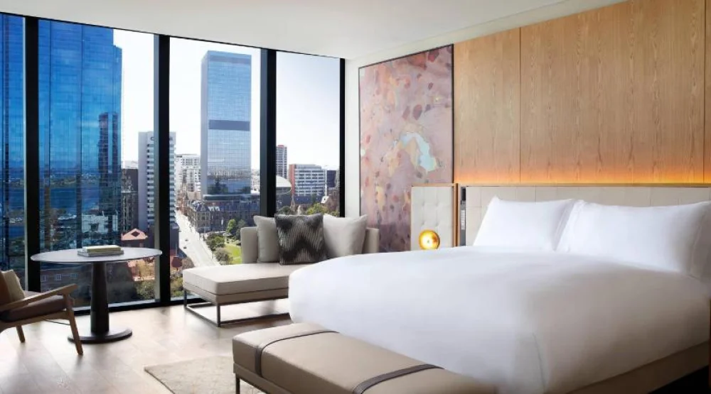 Guest Room, One King, City View at The Ritz-Carlton Perth