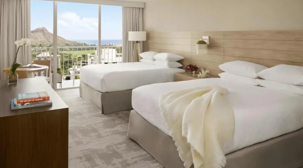 Partial Ocean View Two Queens at Alohilani Resort Waikiki Beach