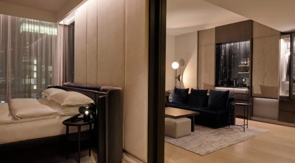 Premier Vessel View One Bedroom Corner Suite, One King Bed at Equinox Hotel New York