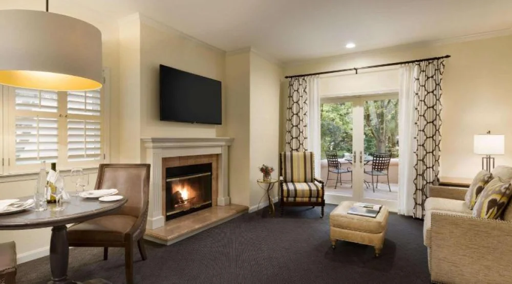 One Bedroom King Suite with Bath Tub and Sofa Bed - Fireplace/patio/balcony/garden View at Fairmont Sonoma Mission Inn & Spa