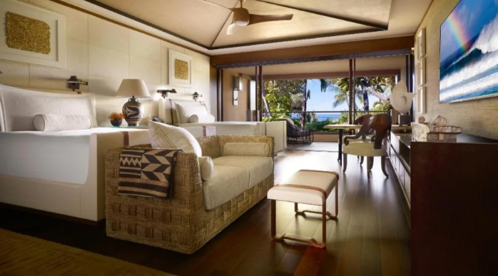 Ocean View Room Two Double Beds at Four Seasons Resort Lanai