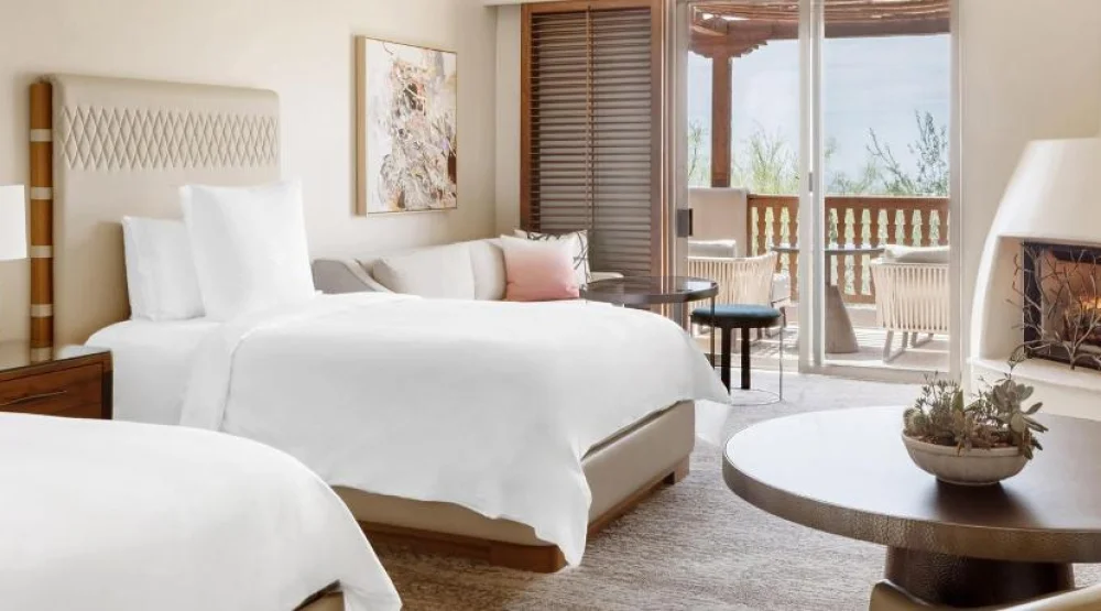 Patio Fire Pit Casita Room Two Double Beds at Four Seasons Resort Scottsdale at Troon North