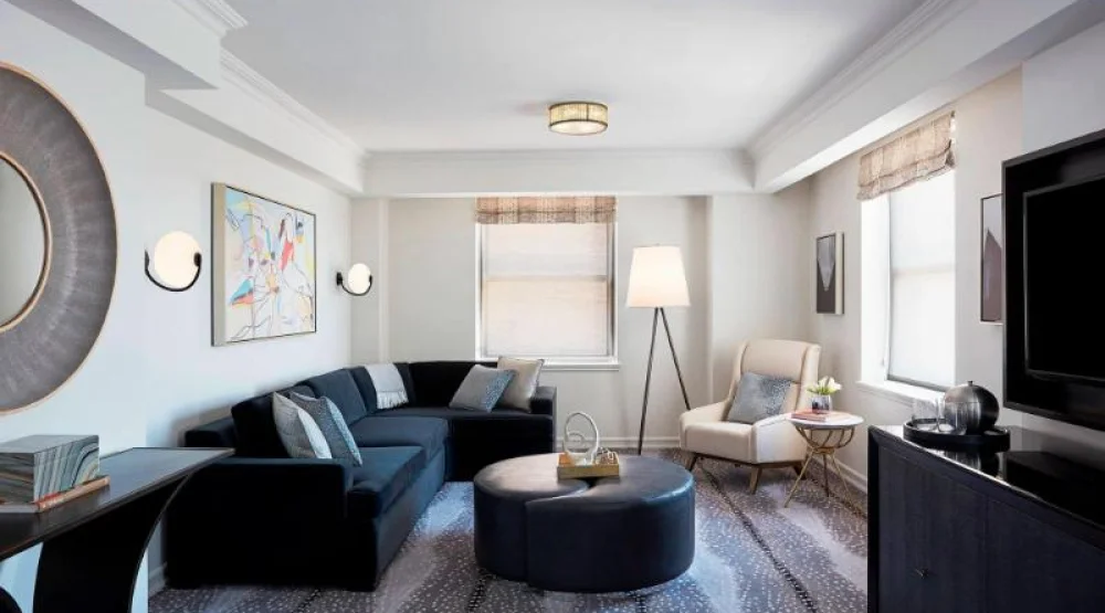 Essex Suite, One Bedroom Suite, One King, Sofa Bed, Low Floor at JW Marriott Essex House New York