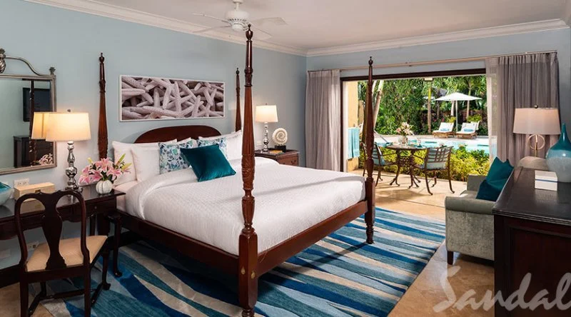 Caribbean Honeymoon Grande Luxe Poolside Walkout Room at Sandals Grande Antigua Resort & Spa