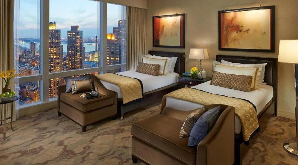 Hudson River View Twin Room at Mandarin Oriental New York