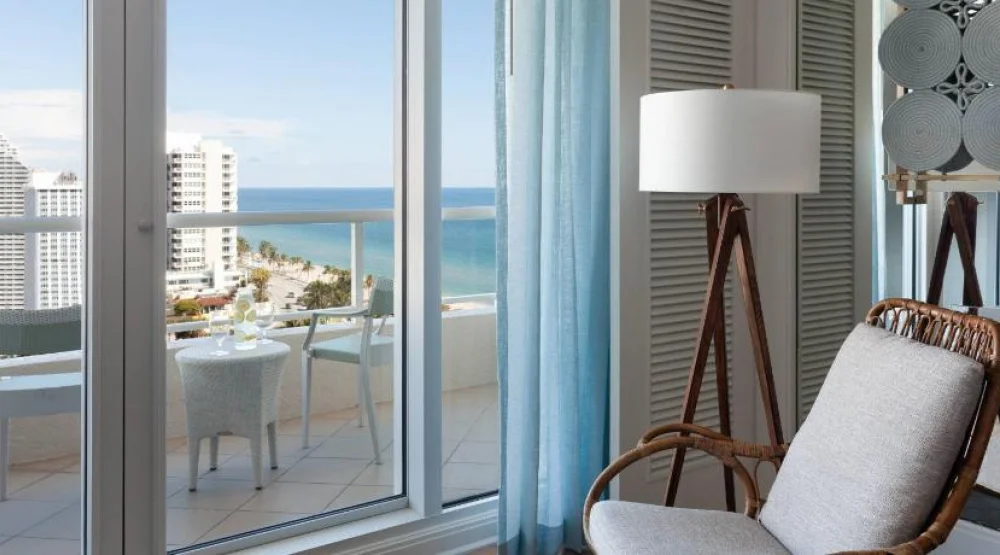 Partial Ocean View, Guest Room, One King, Partial Ocean View, Balcony at The Ritz-Carlton Fort Lauderdale