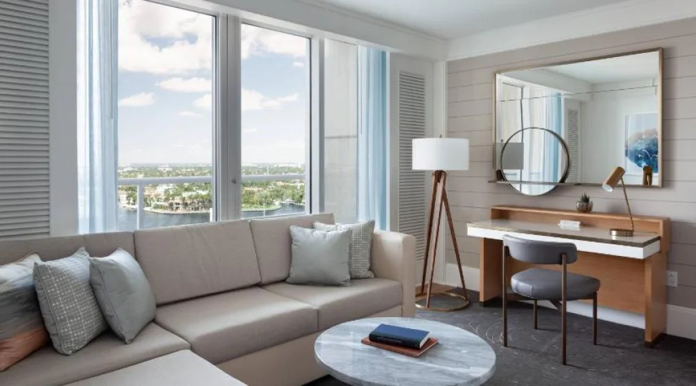 Intracoastal Junior Suite, One Bedroom Junior Suite, One King, Sofa Bed, Intracoastal View, Balcony at The Ritz-Carlton Fort Lauderdale
