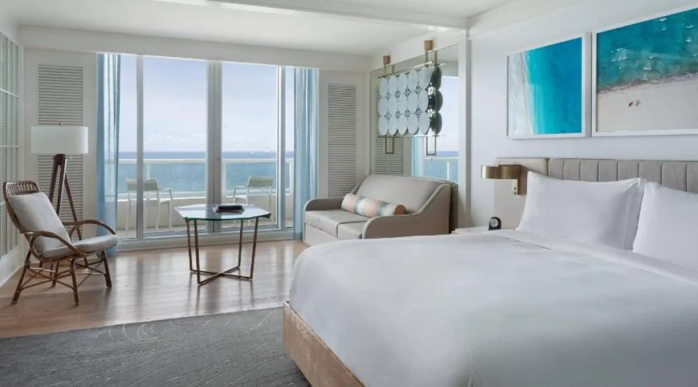 Oceanfront Suite, One Bedroom Residential Suite, One King, Sofa Bed, Oceanfront, Balcony at The Ritz-Carlton Fort Lauderdale