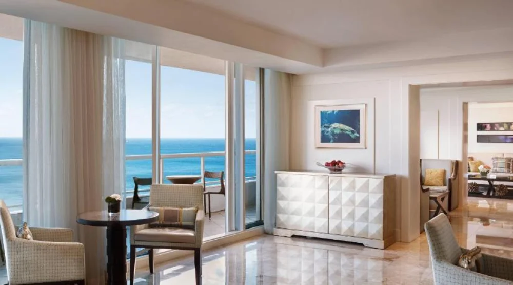Club Oceanfront, Club Lounge Access, Guest Room, One King, Oceanfront, Balcony at The Ritz-Carlton Fort Lauderdale