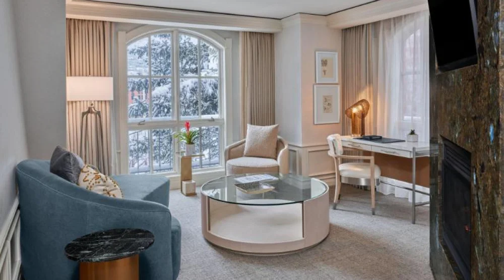 Loft, Two Bedroom Bi-level Suite, in Loft: One King Or Two Double, Sofa Bed, Fireplace at The St. Regis Aspen Resort