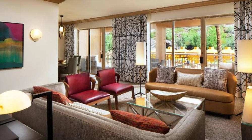 One Bedroom Suite, One King, Sofa Bed, Pool View at The Canyon Suites at The Phoenician Luxury Collection