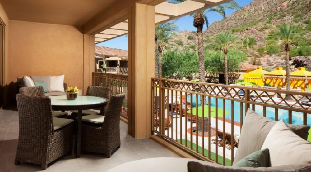 One Bedroom Suite, One King, Sofa Bed, Pool View, High Floor, Balcony at The Canyon Suites at The Phoenician Luxury Collection