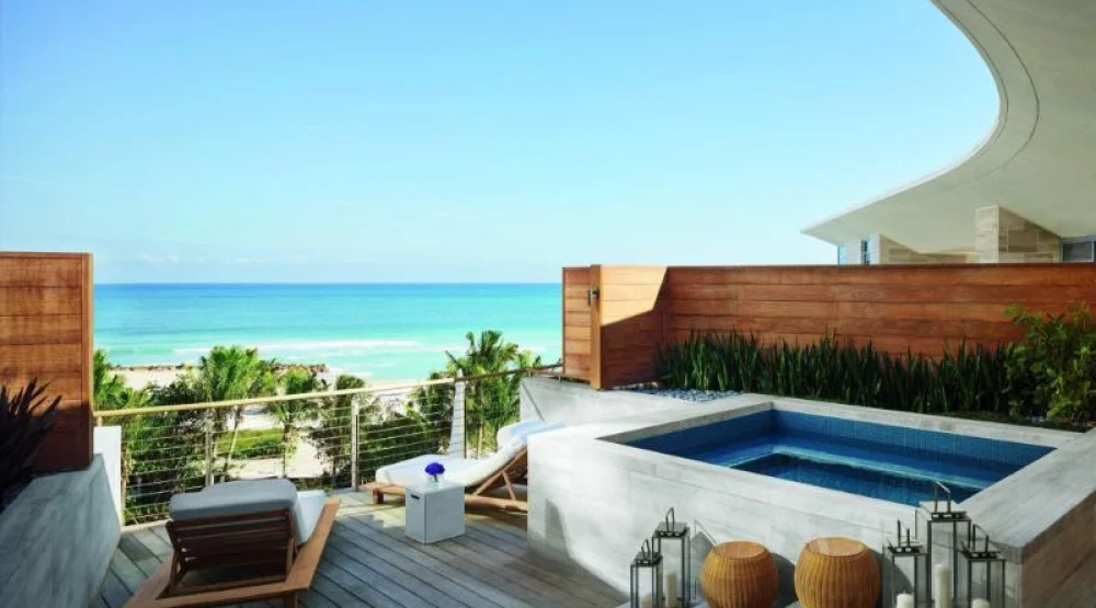 Premiere Bungalow Suite, One Bedroom Bi-level Suite, One King, Ocean View, Bungalow, Balcony at The Miami Beach Edition