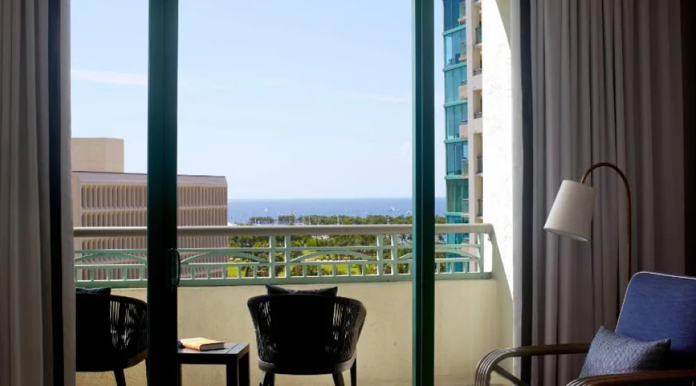 Guest Room with Two Double Beds, Balcony and Partial Bay View at The Ritz-Carlton Coconut Grove