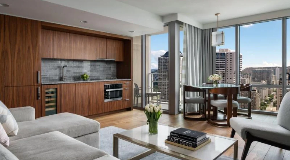 Grand Ocean View Suite, One Bedroom Suite, One King, Sofa Bed, Ocean View at The Ritz-Carlton Residences Waikiki Beach