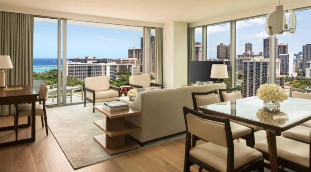 2-bedroom Deluxe Ocean, Suite, Bedroom 1: One King, Bedroom 2: One Queen, Sofa Bed, Ocean View at The Ritz-Carlton Residences Waikiki Beach