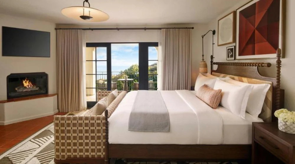 One Bedroom Suite, One King, Sofa Bed, Partial Ocean View, Balcony, Fireplace at The Ritz-Carlton Bacara Santa Barbara