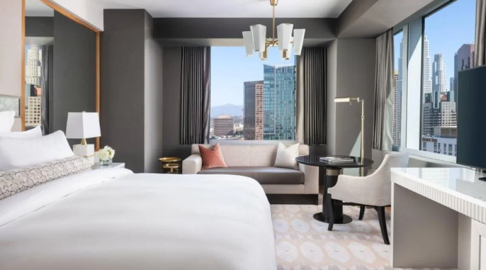 Larger Guest Room, One King, City View, Corner Room at The Ritz-Carlton Los Angeles