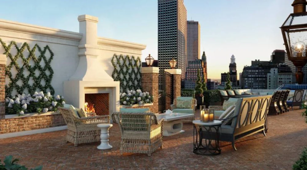The Residence Suite, Club Lounge Access, Two Bedroom Penthouse Suite, Fireplace, Terrace at The Ritz-Carlton New Orleans