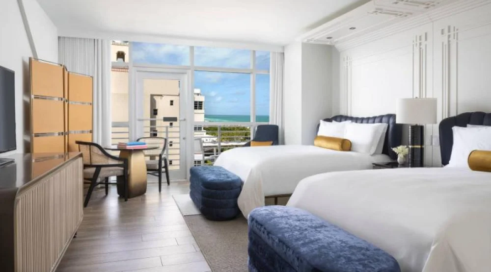 Club Level, Guest Room, Two Double, Partial Ocean View, High Floor at The Ritz-Carlton South Beach