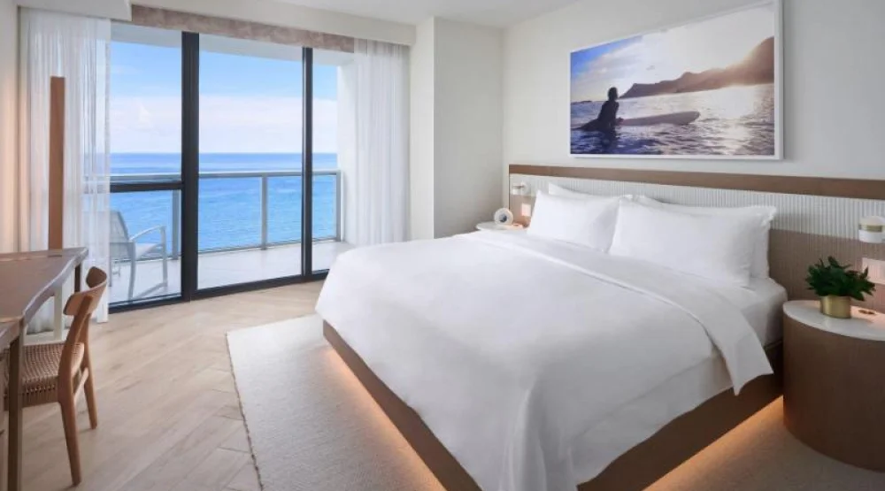 Oceanfront, One Bedroom Suite, One King, Corner Room, Balcony at W South Beach Hotel