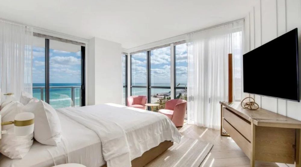 Luxury Oceanfront 2.5 Bdr, Suite, Bedroom 1: One King, Bedroom 2: One Queen, Balcony at W South Beach Hotel