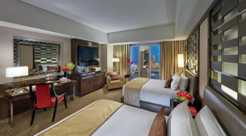 Two Double Beds Room Strip View at Waldorf Astoria Las Vegas
