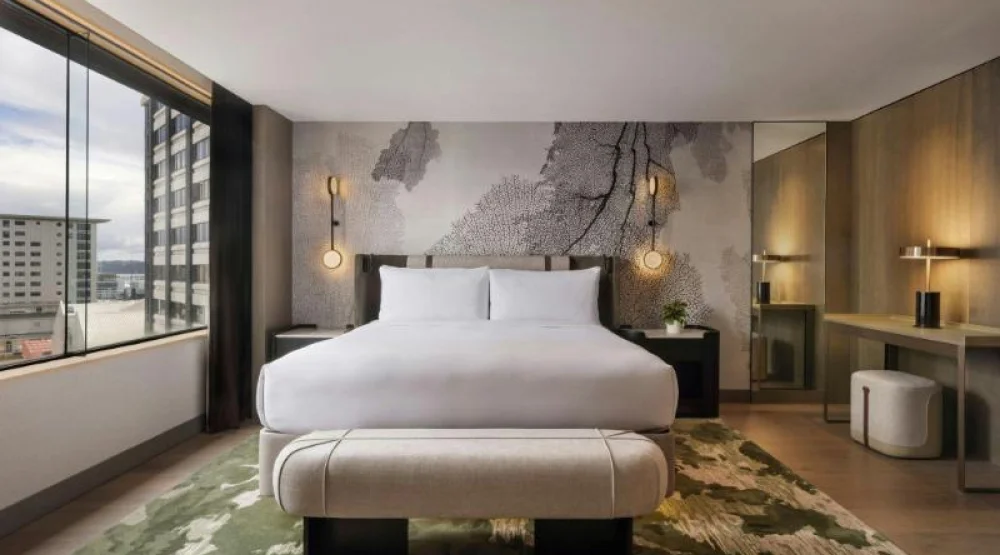 Presidential Suite, One Bedroom Presidential Suite, One King, Balcony, Fireplace at JW Marriott Auckland