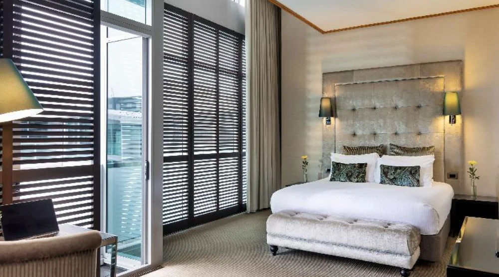 Luxury Atrium View Room One King Bed at Sofitel Auckland Viaduct Harbour