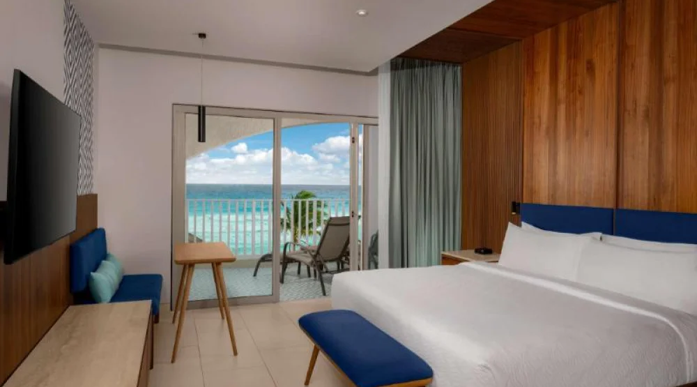 Enclave Beachfront One King Bed - Large Balcony at Hilton Cancun Mar Caribe All-Inclusive Resort