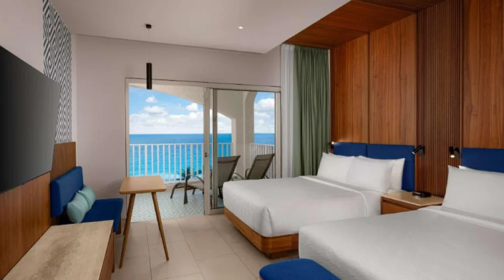 Enclave Beachfront Two Queen Beds-large Balcony at Hilton Cancun Mar Caribe All-Inclusive Resort