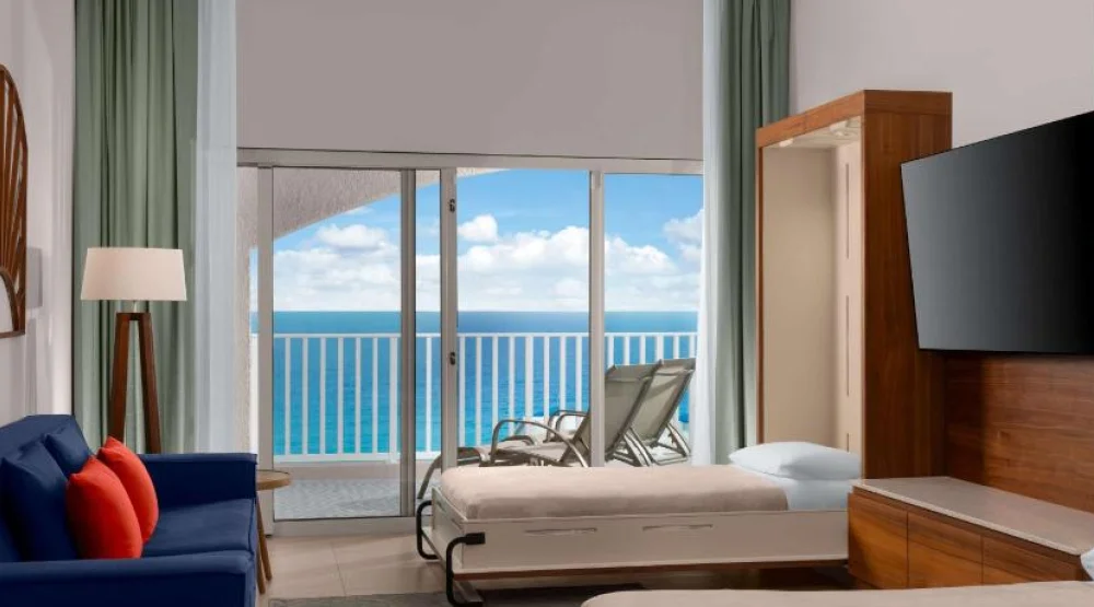 Deluxe Ocean View King One Bedroom Suite at Hilton Cancun Mar Caribe All-Inclusive Resort