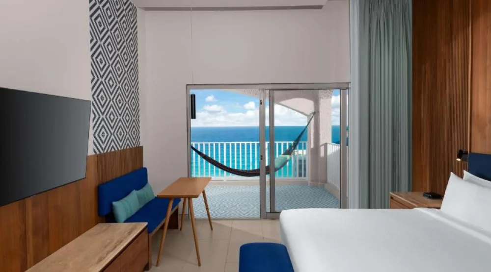 Premium Two Bedroom Suite with One King Bed - Two Murphy Beds Or Two Queen Beds - Ocean View at Hilton Cancun Mar Caribe All-Inclusive Resort