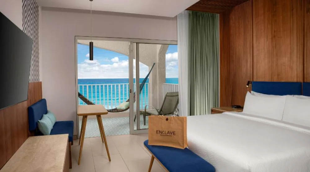 Enclave Beach Front Two Bedroom Suite with One King Bed - Two Murphy Beds Or Two Queen Beds at Hilton Cancun Mar Caribe All-Inclusive Resort