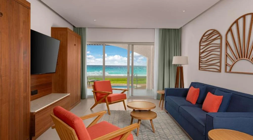 Enclave Beach Front Two Bedroom Suite with Whirlpool - One King Bed - Two Murphy Beds Or Two Queen Beds at Hilton Cancun Mar Caribe All-Inclusive Resort