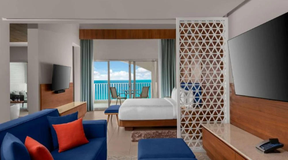 Beachfront King One Bedroom Suite - Top Floor at Hilton Cancun Mar Caribe All-Inclusive Resort