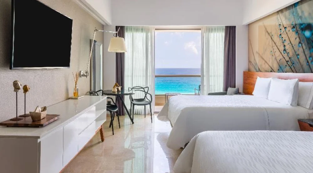Premium Ocean View Two Double Beds at Hotel Live Aqua Beach Resort Cancun