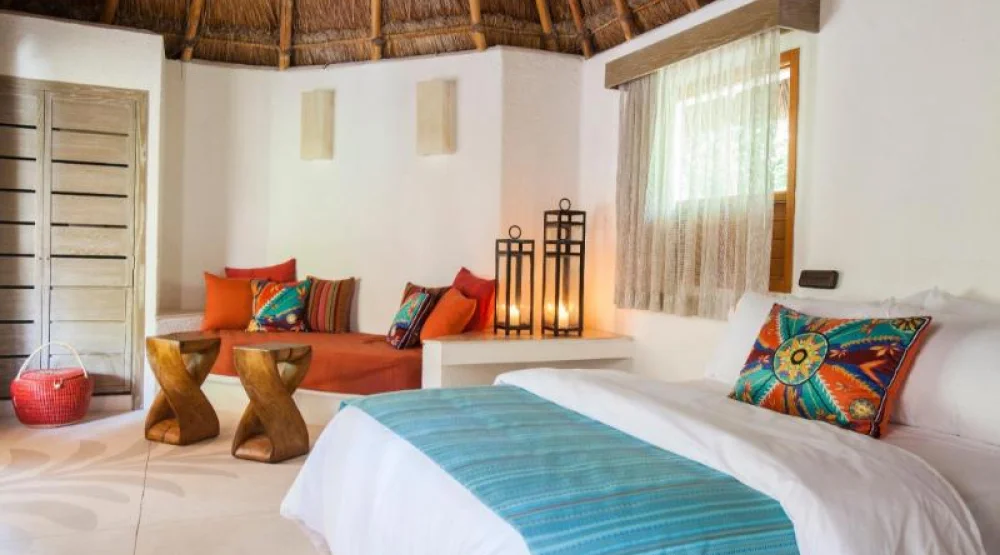Palapa Double Room with Ocean View at Mahekal Beach Resort