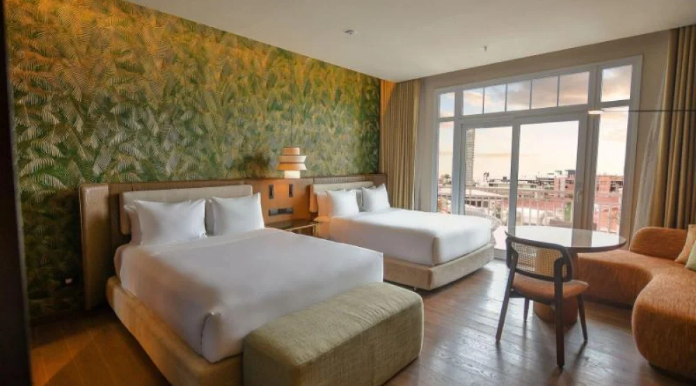 Tower Pool View Queen, Club Lounge Access, Guest Room, Two Queen, Pool View, Balcony at Los Tajibos a Tribute Portfolio Hotel