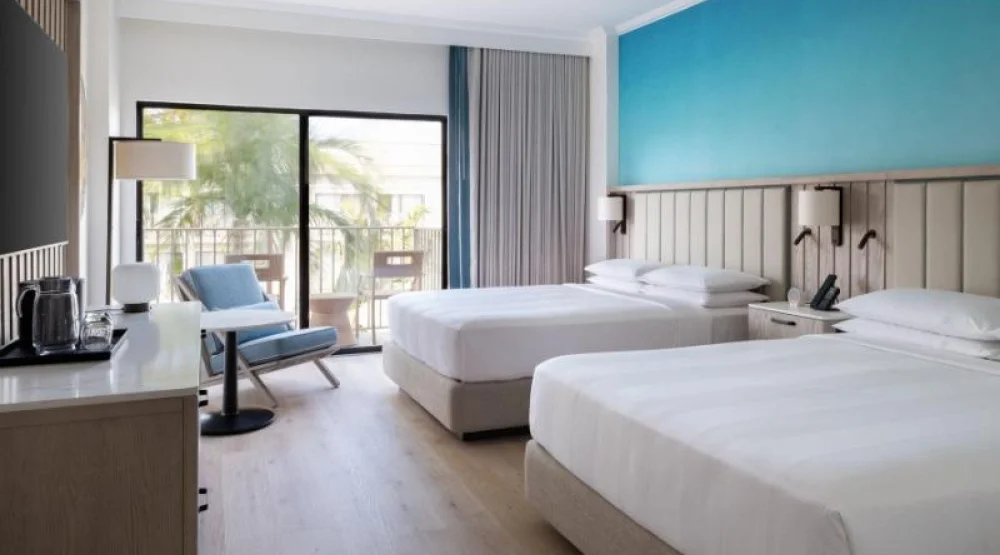 Courtyard View Two Queens, Guest Room, Two Queen, Courtyard View, Balcony at Grand Cayman Marriott Resort