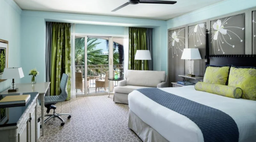 Resort View, Guest Room, One King, Sofa Bed, Resort Tower, Balcony at The Ritz-Carlton Grand Cayman