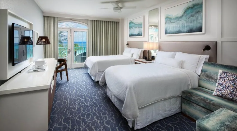Ocean Pool, Guest Room, Two Double, Sofa Bed, Pool View at The Westin Grand Cayman Seven Mile Beach Resort