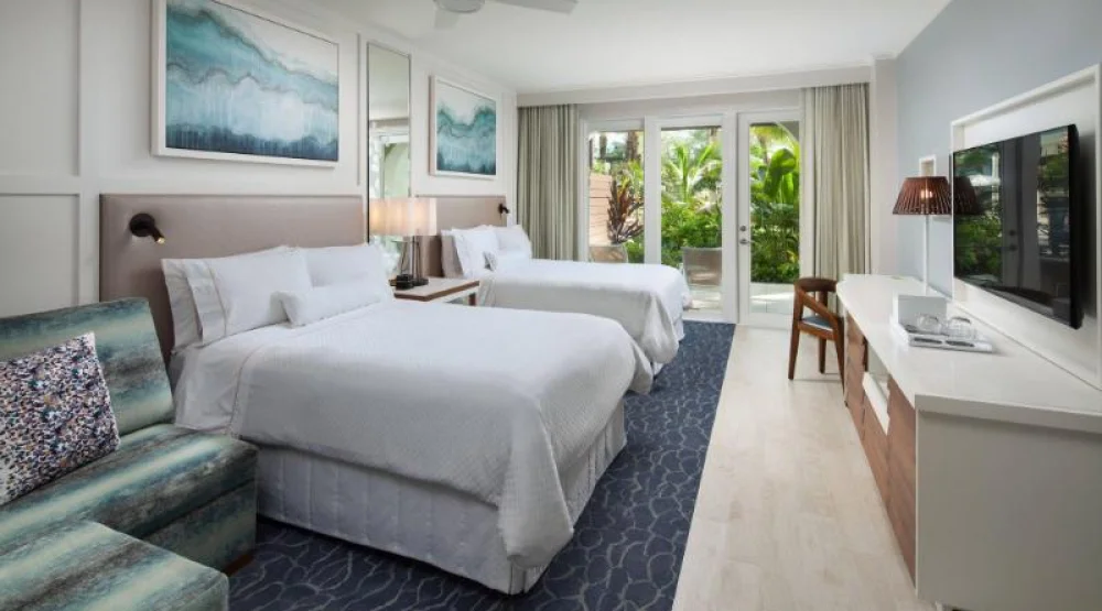 Partial Pool View-lanai, Guest Room, Two Double at The Westin Grand Cayman Seven Mile Beach Resort