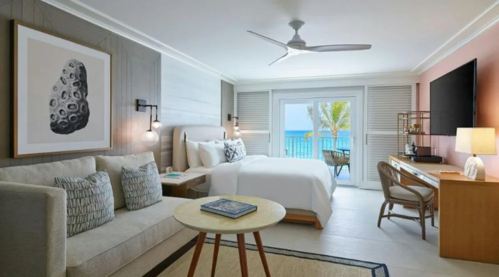 Ground Floor Ocean View, Guest Room, One King, Sofa Bed, Ocean View, Ground Floor, Patio at Buoy Haus Beach Resort St. Thomas