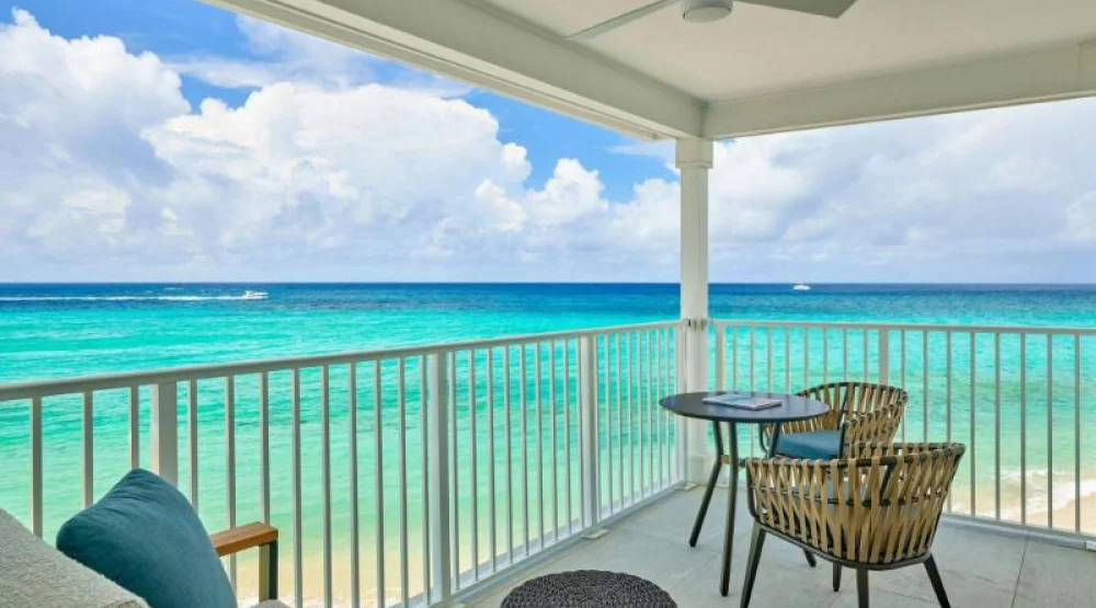 Top Floor Oceanfront, Guest Room, One King, Sofa Bed, Oceanfront, Top Floor, Balcony at Buoy Haus Beach Resort St. Thomas